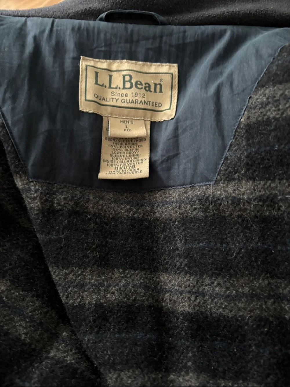 L.L. Bean Men’s Thinsulate Long Parka Jacket Large Wool Blend Lined Trench Coat - Picture 10 of 12